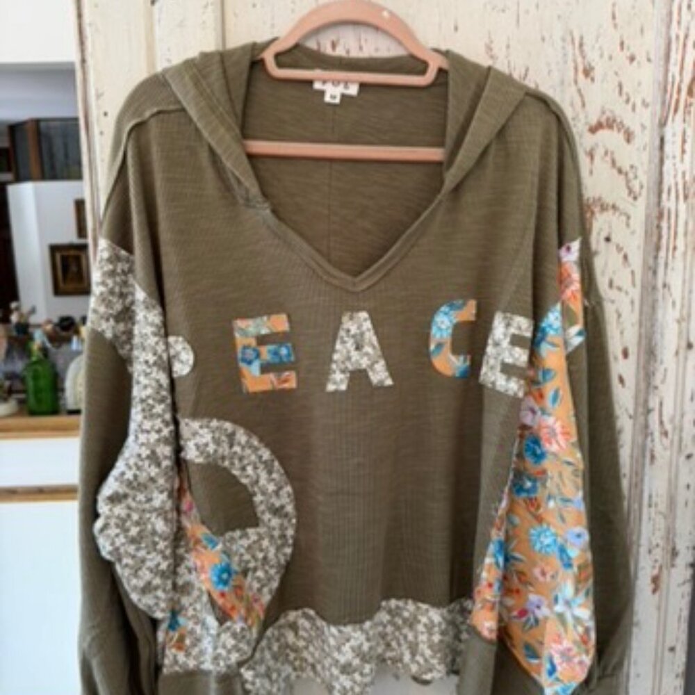 Pol Peace Patchwork Hooded Top - image 5